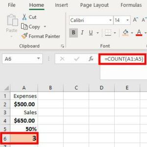 Count excel formula