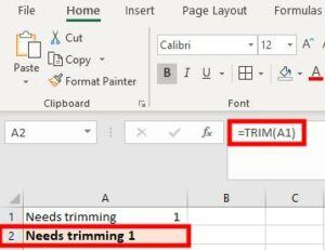 Trim Excel formula