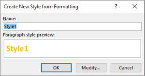 Create New Style From Formatting
