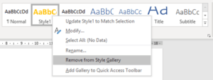 Remove From Style Gallery