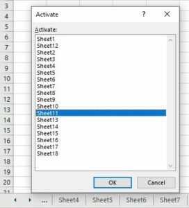 how to navigate excel tabs