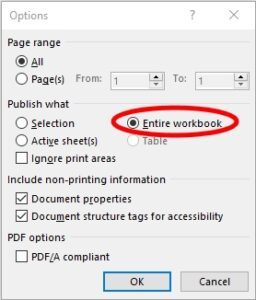 Save as PDF - entire workbook