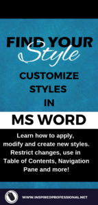 Customise styles in MS Word