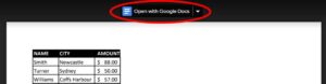 Open with Google Docs option