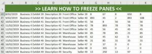 How to freeze the top row in excel and split window