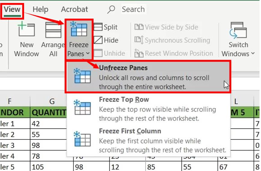 can39t freeze panes excel