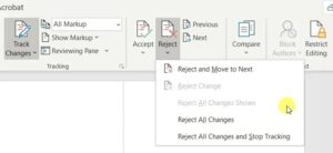 Reject track changes