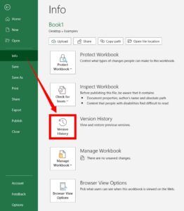 How to Recover an Excel File - Version History